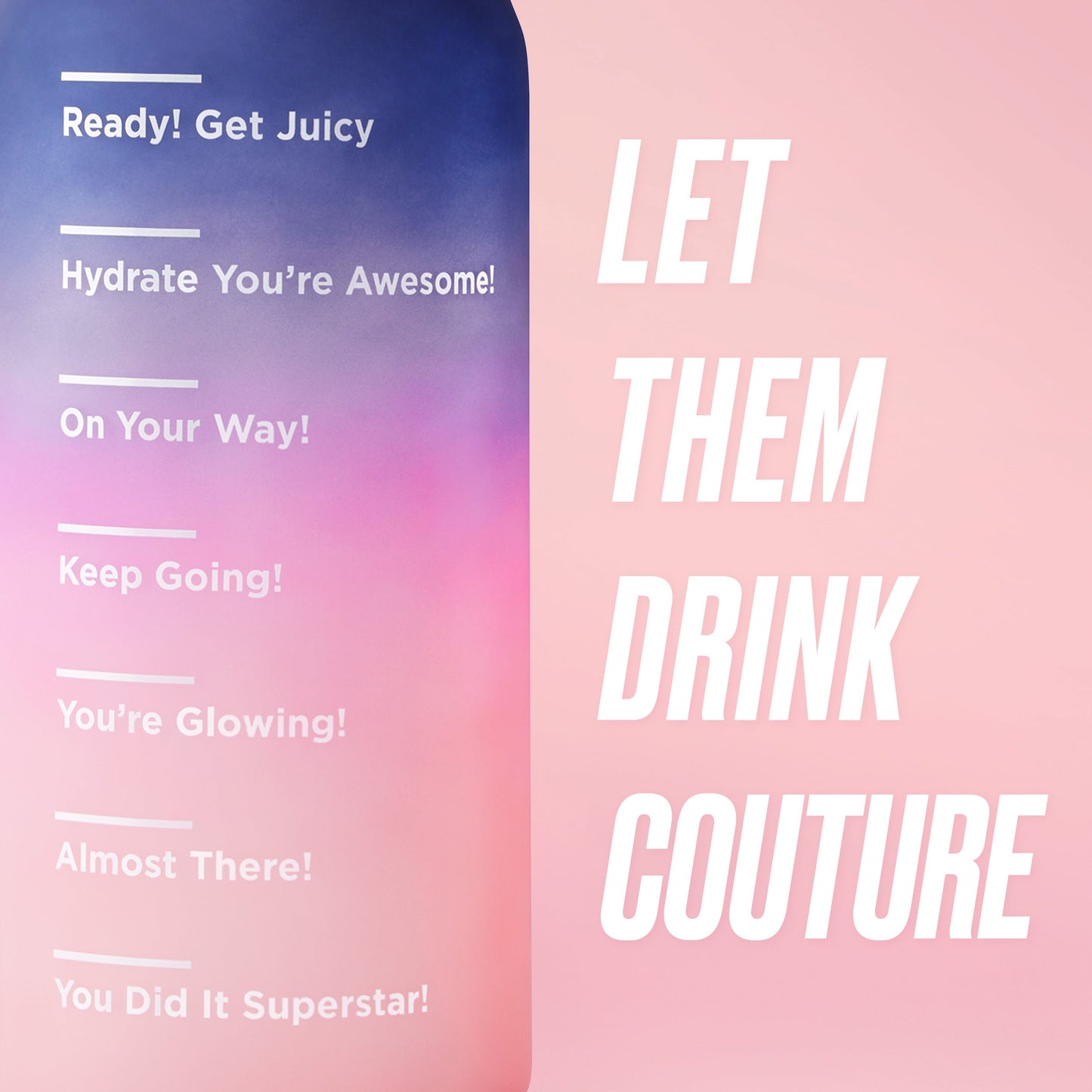 Motivate Fitness Water Bottle - Purple/Hot Pink/Pink - Juicy Couture