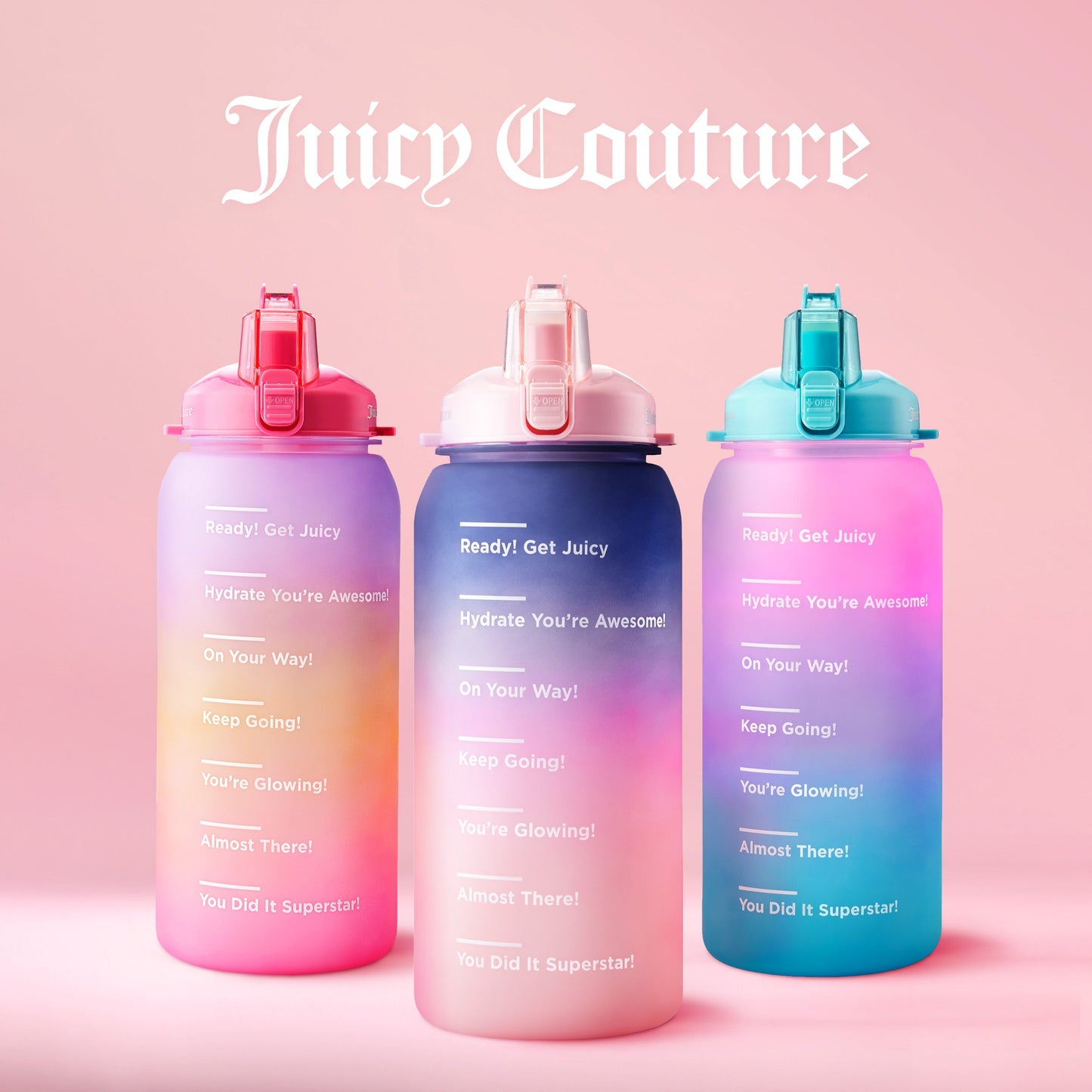 Motivate Fitness Water Bottle - Purple/Hot Pink/Pink - Juicy Couture