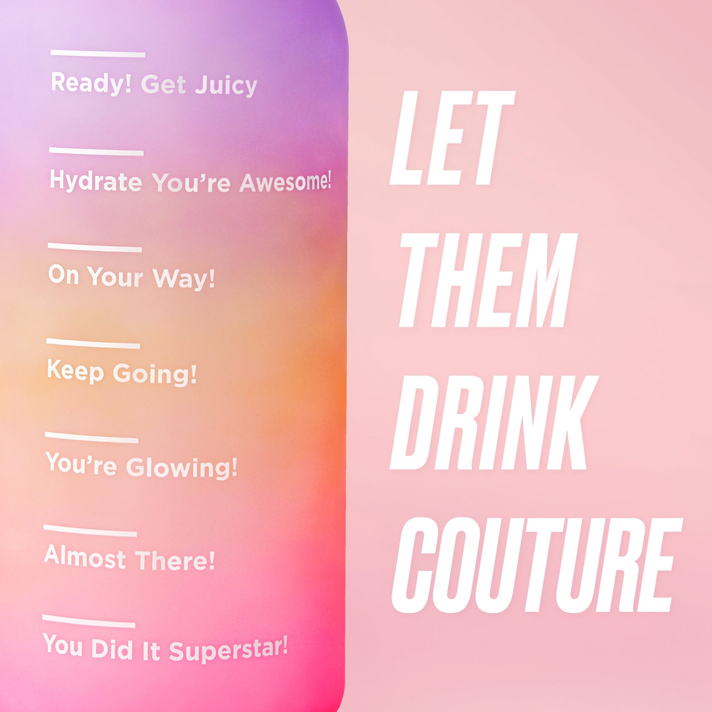 Motivate Fitness Water Bottle - Purple/Yellow/Pink - Juicy Couture