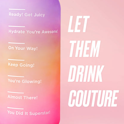 Motivate Fitness Water Bottle - Purple/Yellow/Pink - Juicy Couture