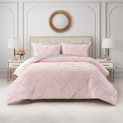 Kiss Pleat Micromink Comforter Set - Light Pink - Juicy Couture
