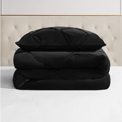 Kiss Pleat Micromink Comforter Set - Black - Juicy Couture