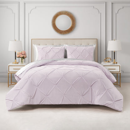 Kiss Pleat Micromink Comforter Set - Lavender Purple - Juicy Couture