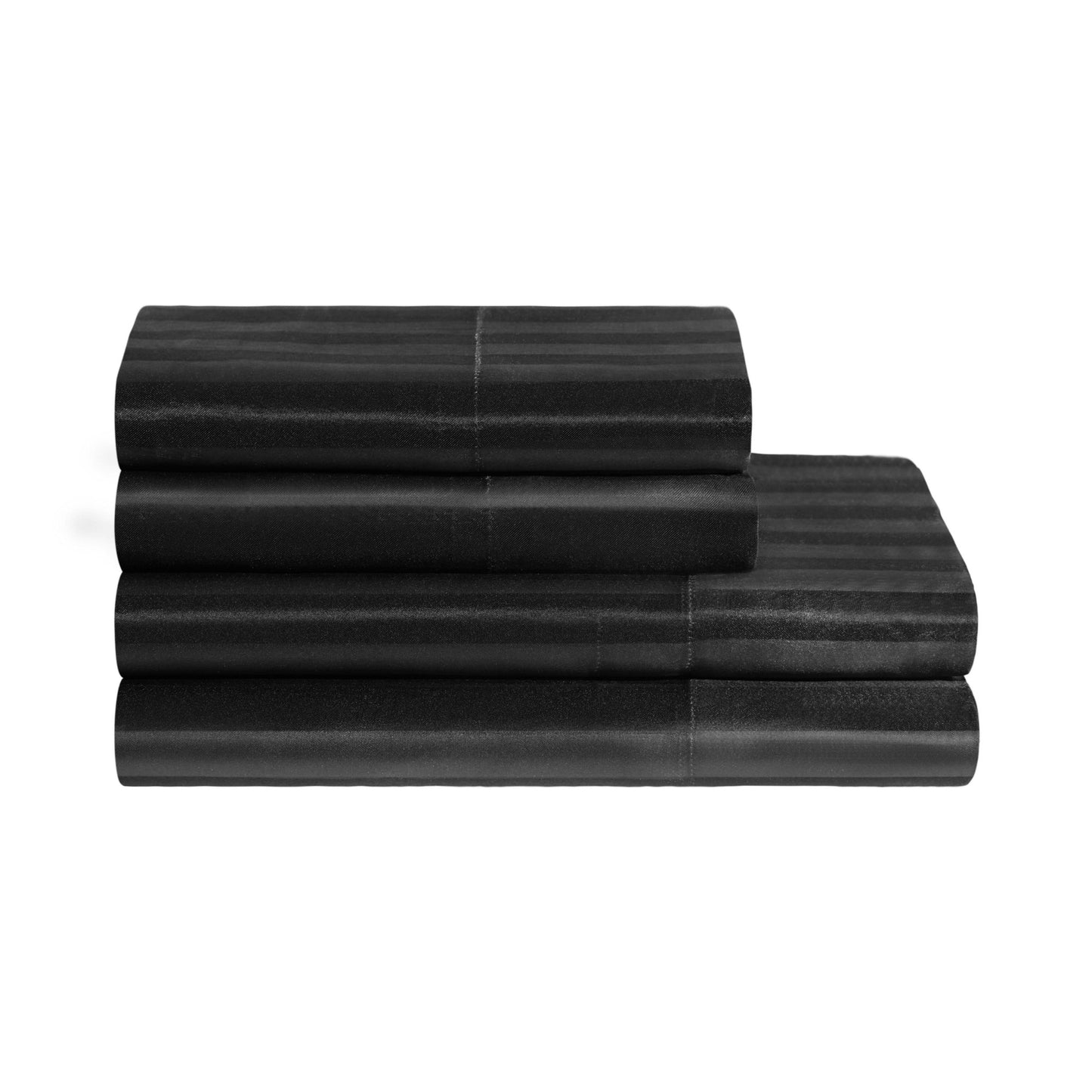 Damask Stripe Satin Sheet Set - Black - Juicy Couture