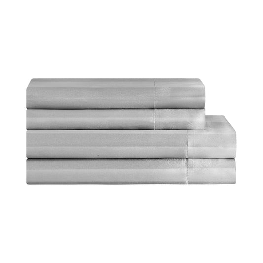 Damask Stripe Satin Sheet Set - Gray - Juicy Couture