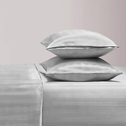Damask Stripe Satin Sheet Set - Gray - Juicy Couture