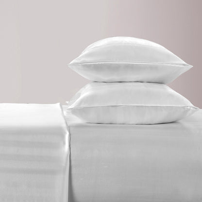Damask Stripe Satin Sheet Set - Brilliant White - Juicy Couture