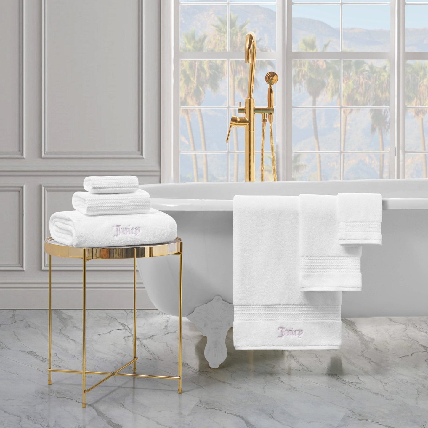 Alyssa Bath Towel Set - White - Juicy Couture