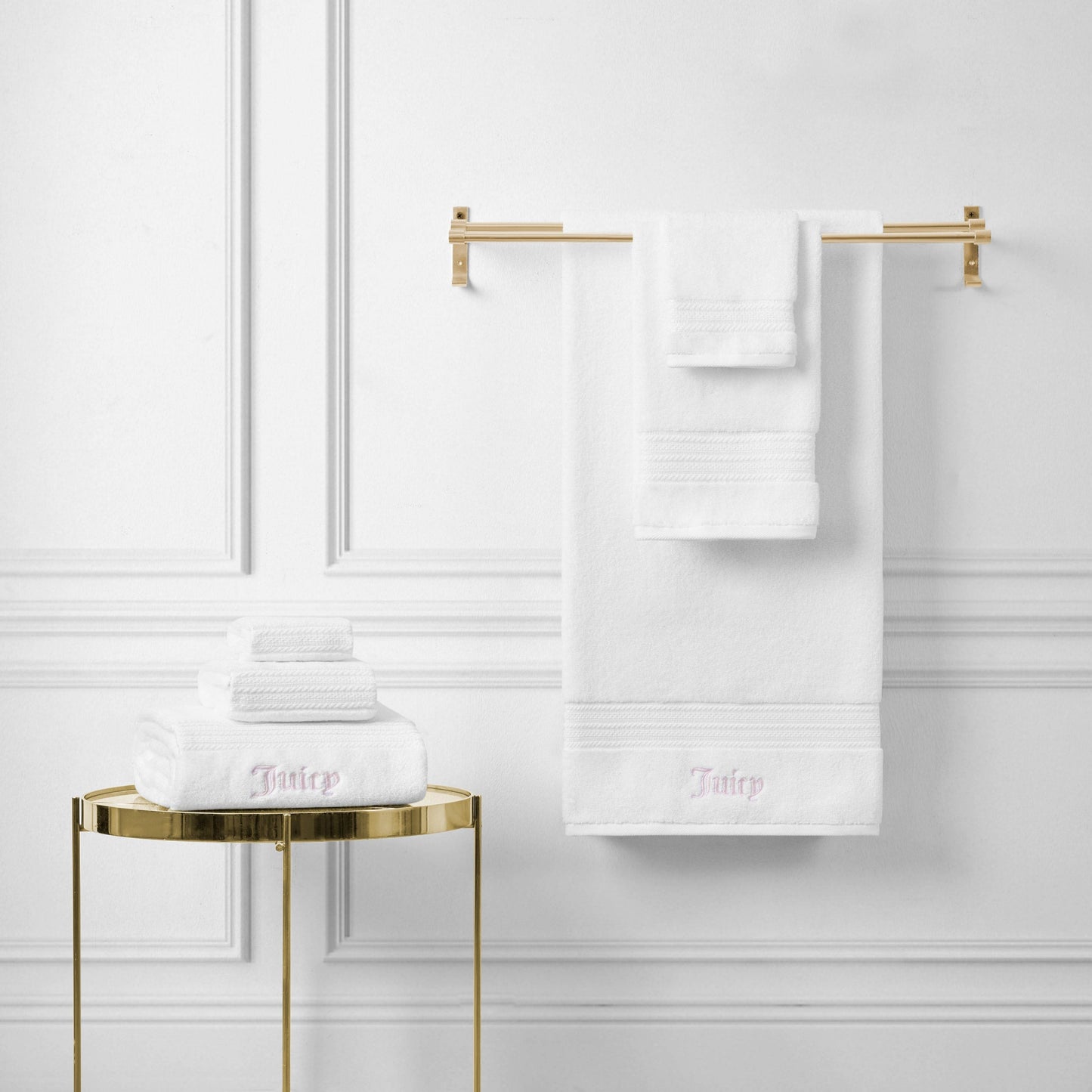 Alyssa Bath Towel Set - White - Juicy Couture