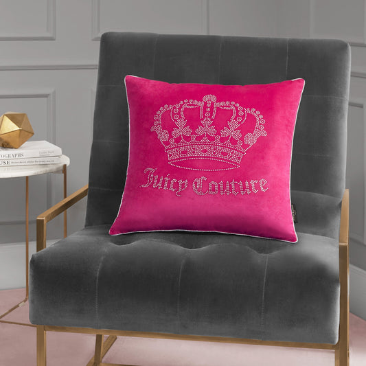 Gothic Rhinestone Crown Pillow - Hot Pink - Juicy Couture