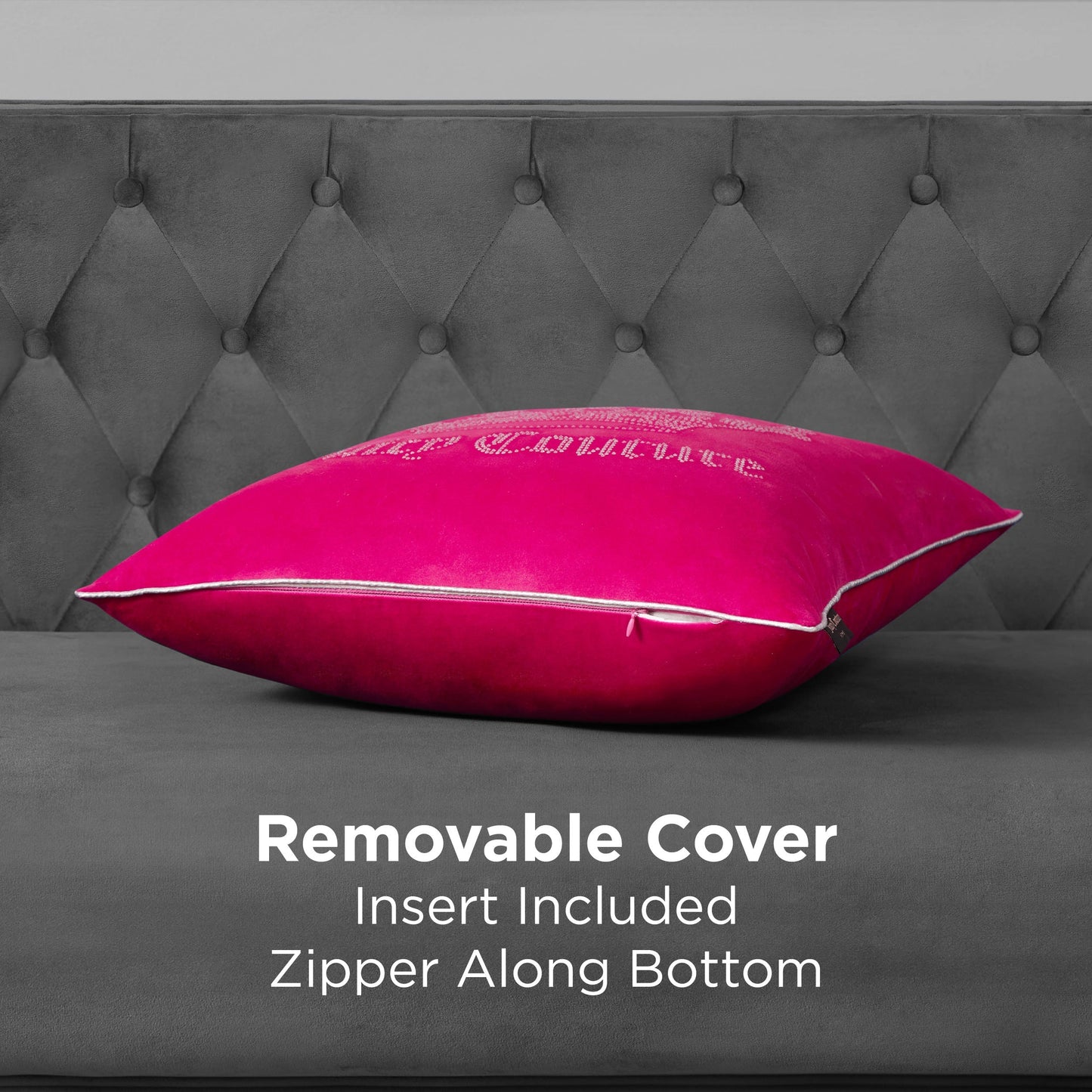 Gothic Rhinestone Crown Pillow - Hot Pink - Juicy Couture