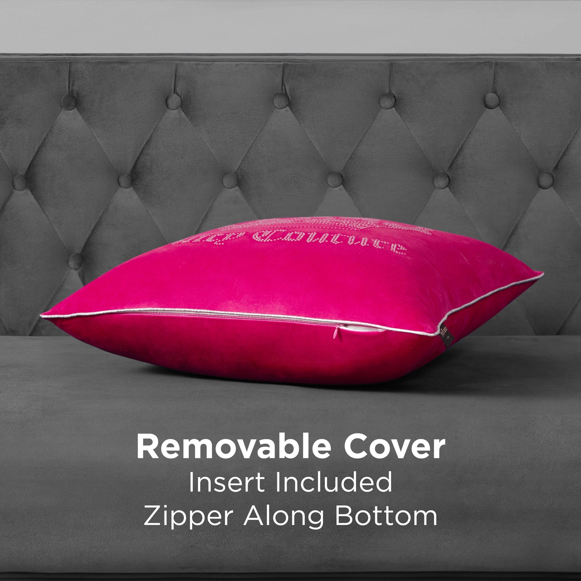 Gothic Rhinestone Crown Pillow - Hot Pink - Juicy Couture