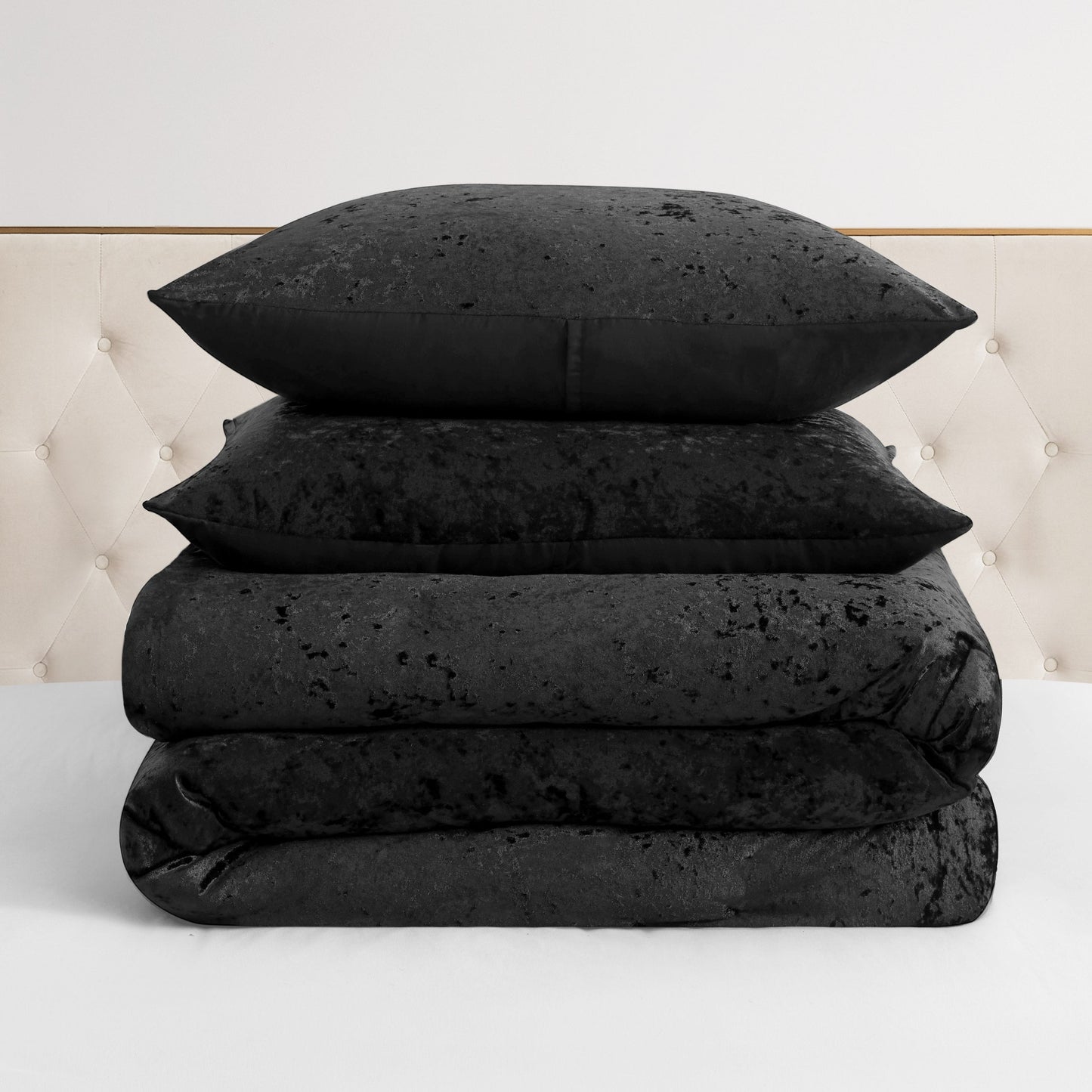 Crushed Velvet Comforter Set - Black - Juicy Couture