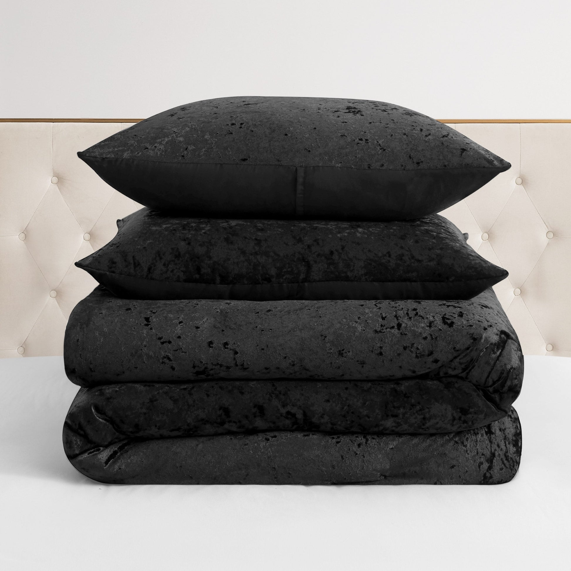 Crushed Velvet Comforter Set - Black - Juicy Couture