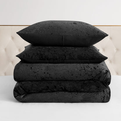 Crushed Velvet Comforter Set - Black - Juicy Couture