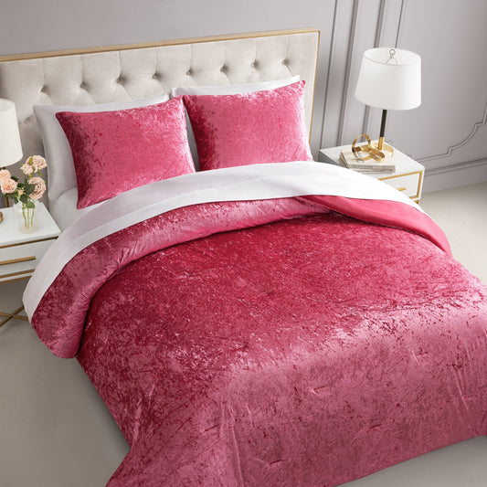 Crushed Velvet Comforter Set - Hot Pink - Juicy Couture