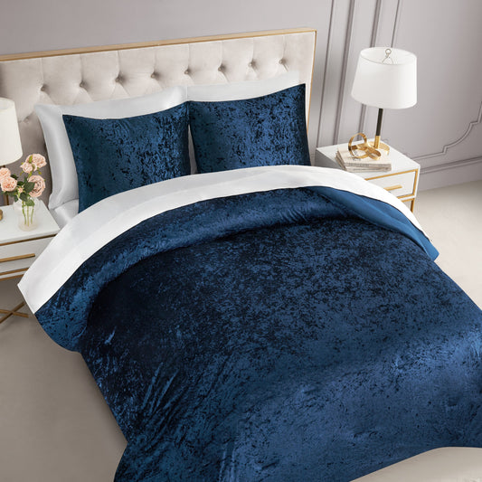 Crushed Velvet Comforter Set - Heritage Blue - Juicy Couture