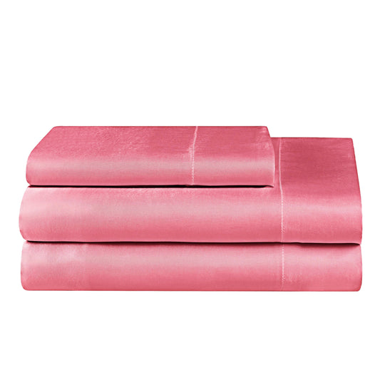 Solid Satin Sheet Set - Rose Pink - Juicy Couture
