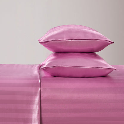 Damask Stripe Satin Sheet Set - Pink - Juicy Couture