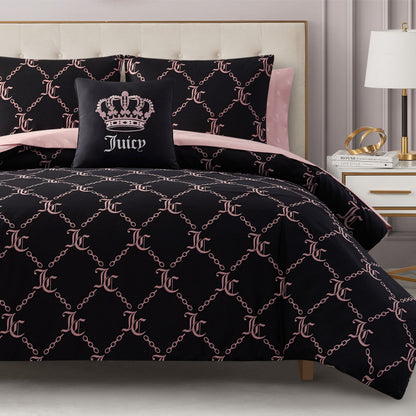 Link Printed Bed in a Bag Bedding Set - Black - Juicy Couture
