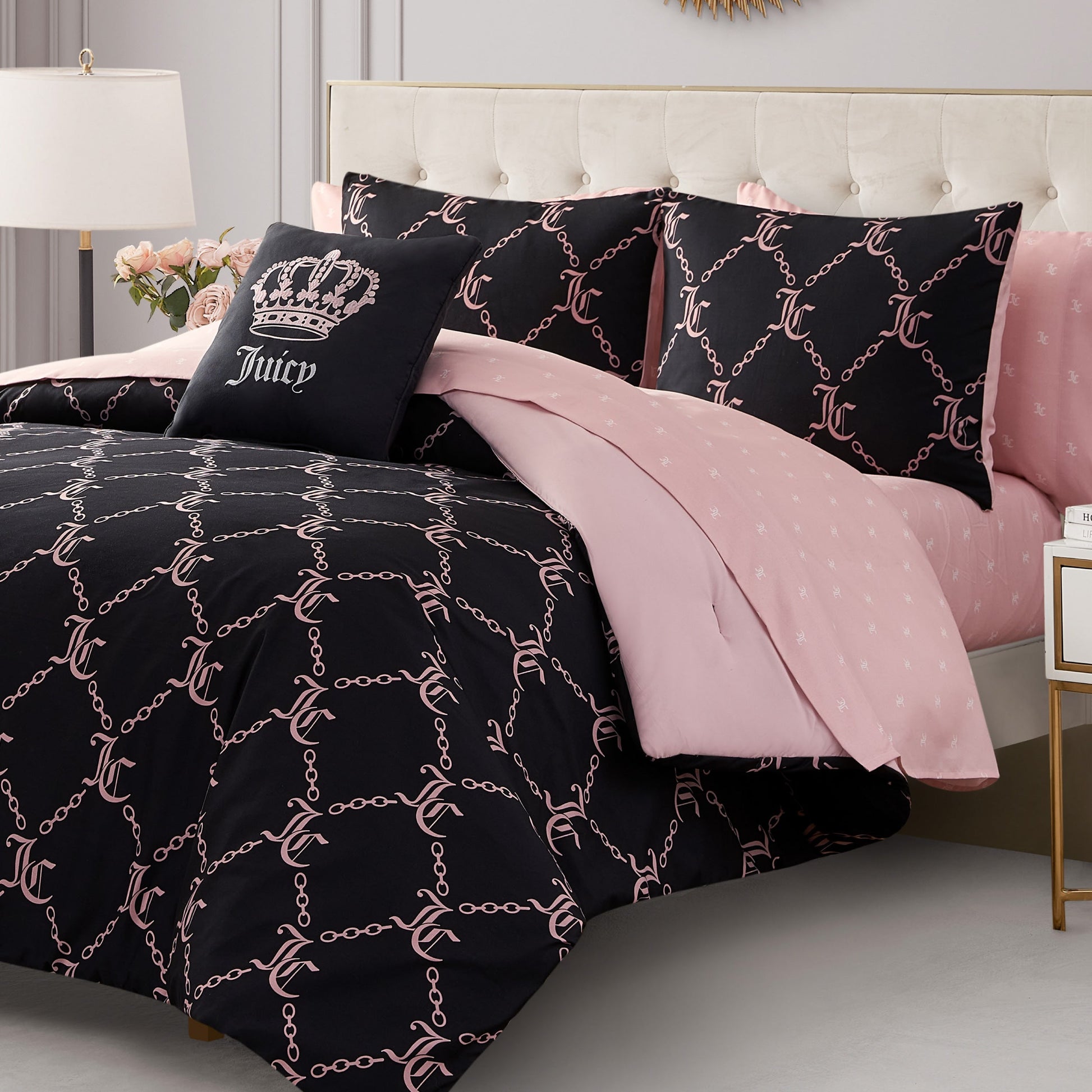 Link Printed Bed in a Bag Bedding Set - Black - Juicy Couture