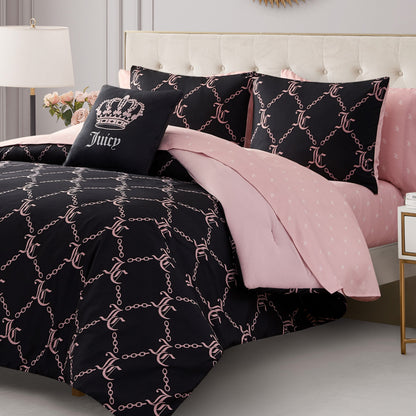 Link Printed Bed in a Bag Bedding Set - Black - Juicy Couture