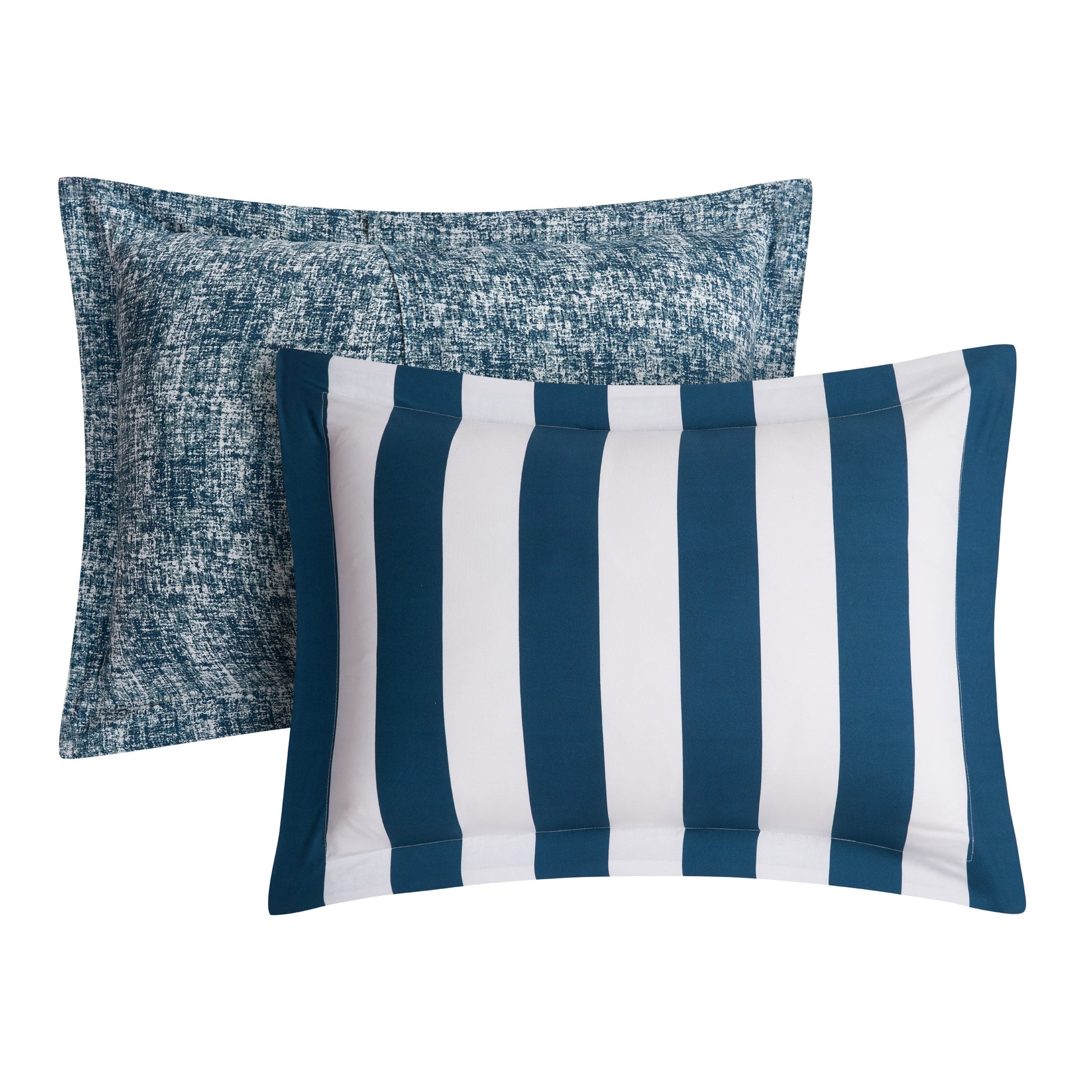Cabana Striped Reversible Comforter Set - White/Regal Blue - Juicy Couture