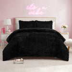Shaggy Faux Fur Comforter Set - Black - Juicy Couture