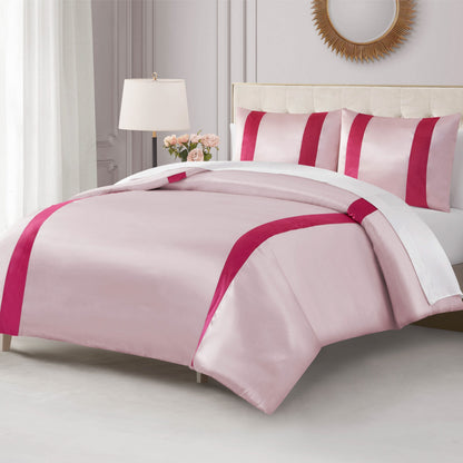 Satin Velvet Stripe Comforter Set - Marshmallow Pink - Juicy Couture