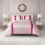 Satin Velvet Stripe Duvet Set - Marshmallow Pink - Juicy Couture