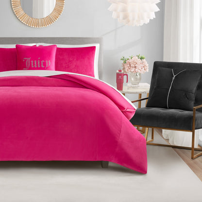 Solid Velour Comforter Set - Hot Pink - Juicy Couture