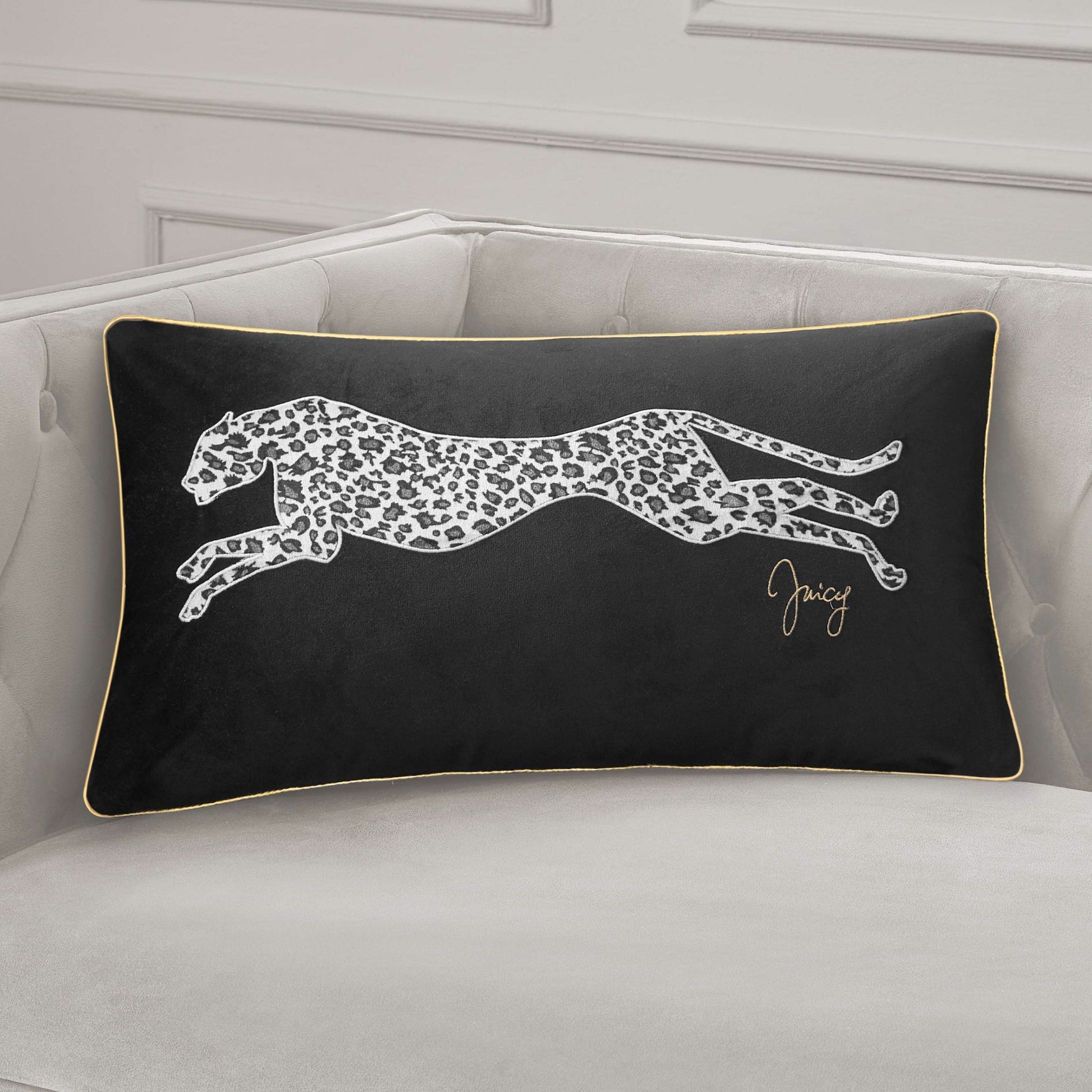Velvet Cheetah Pillow - Black - Juicy Couture