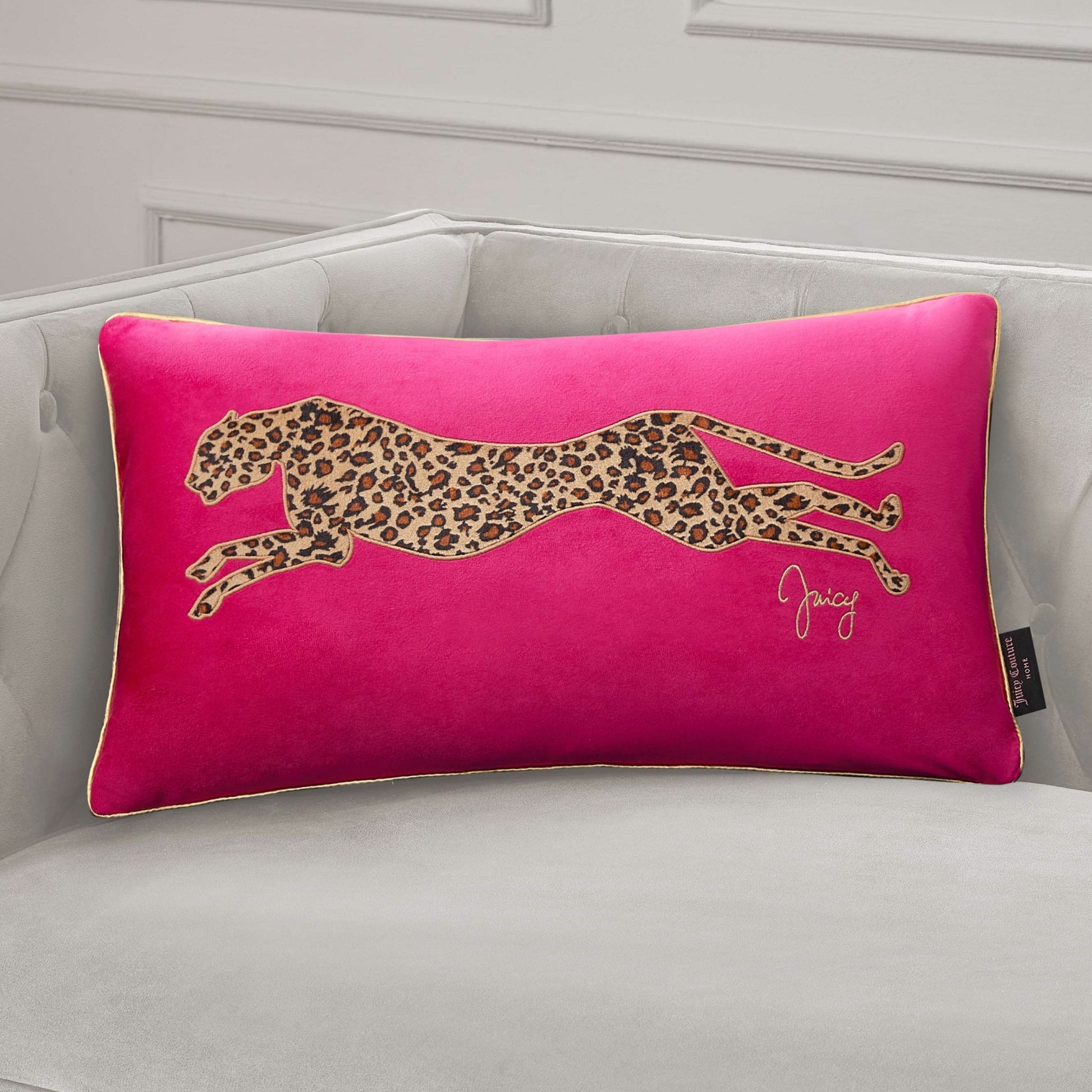 Velvet Cheetah Pillow - Hot Pink - Juicy Couture