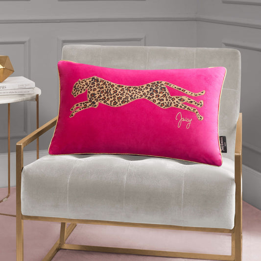 Velvet Cheetah Pillow - Hot Pink - Juicy Couture