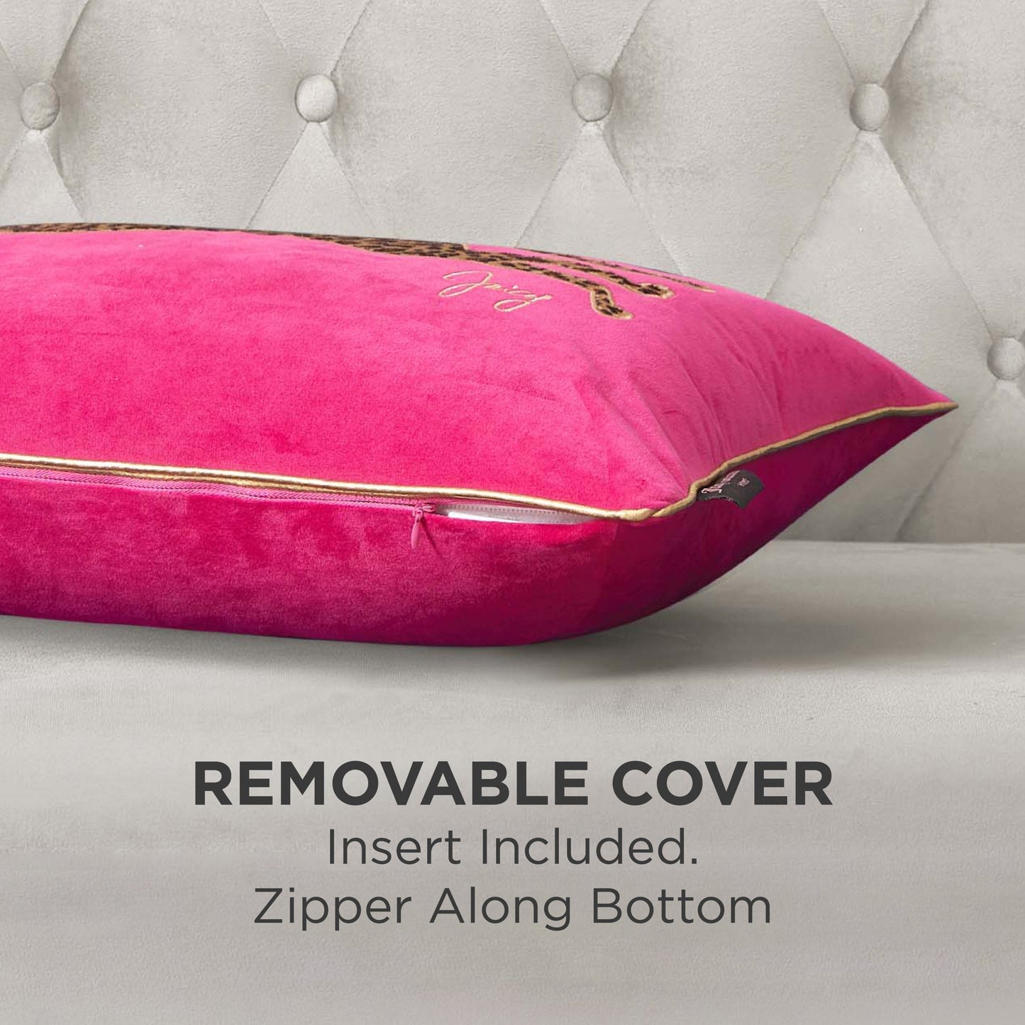 Velvet Cheetah Pillow - Hot Pink - Juicy Couture