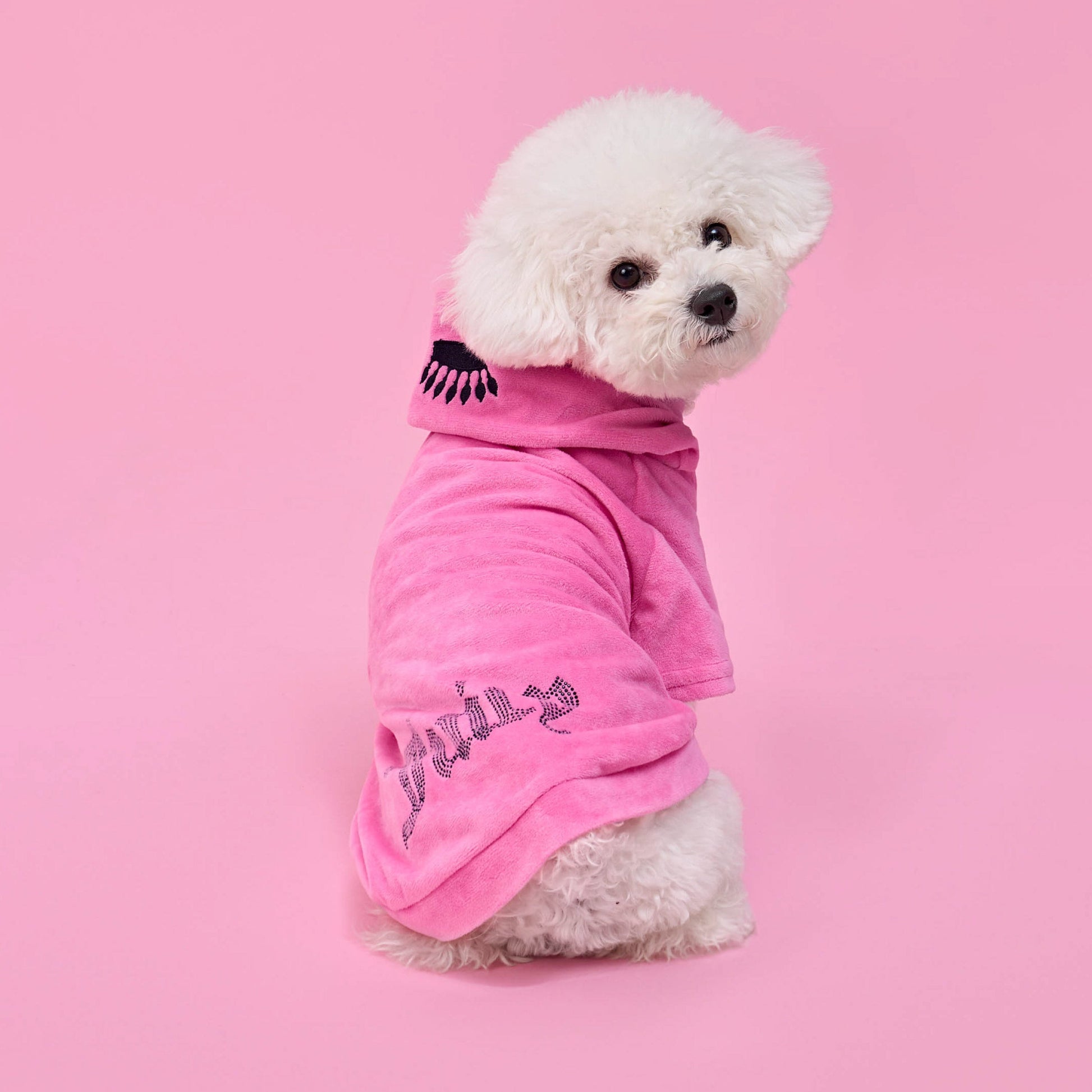 Bling Velour Pet Hoodie - Hot Pink - Juicy Couture