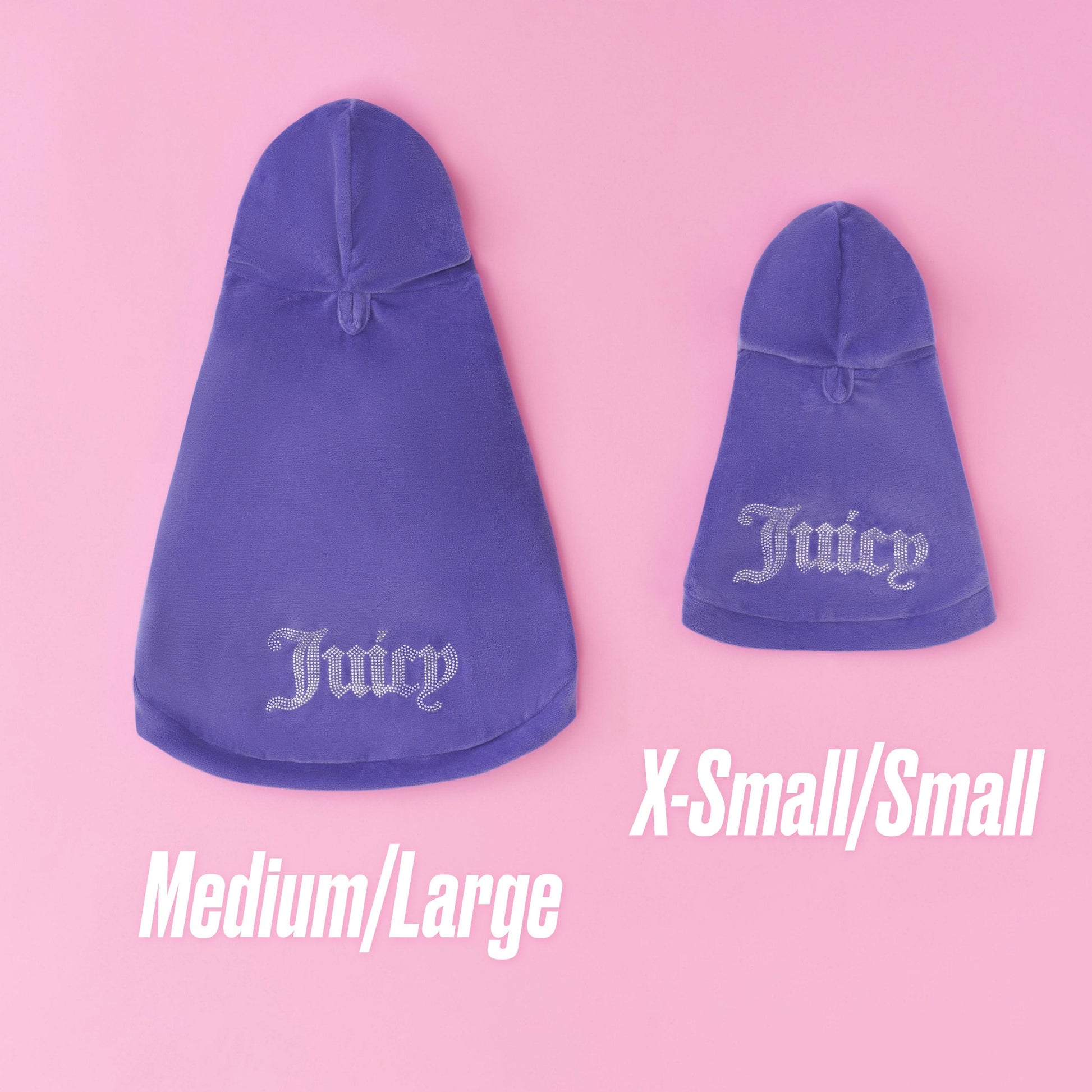 Bling Velour Pet Hoodie - Royal Purple - Juicy Couture