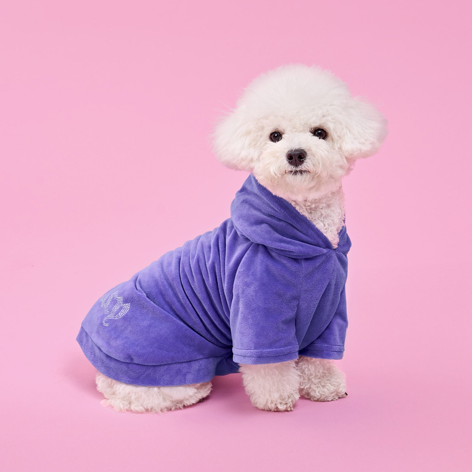 Bling Velour Pet Hoodie - Royal Purple - Juicy Couture