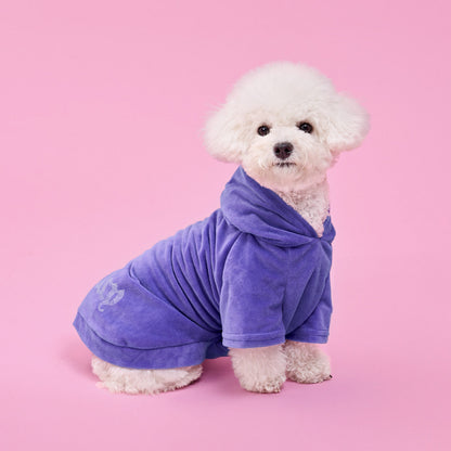 Bling Velour Pet Hoodie - Royal Purple - Juicy Couture