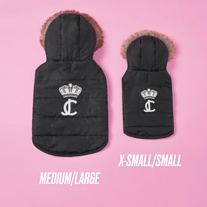 Pet Faux Fur Hooded Jacket - Black - Juicy Couture