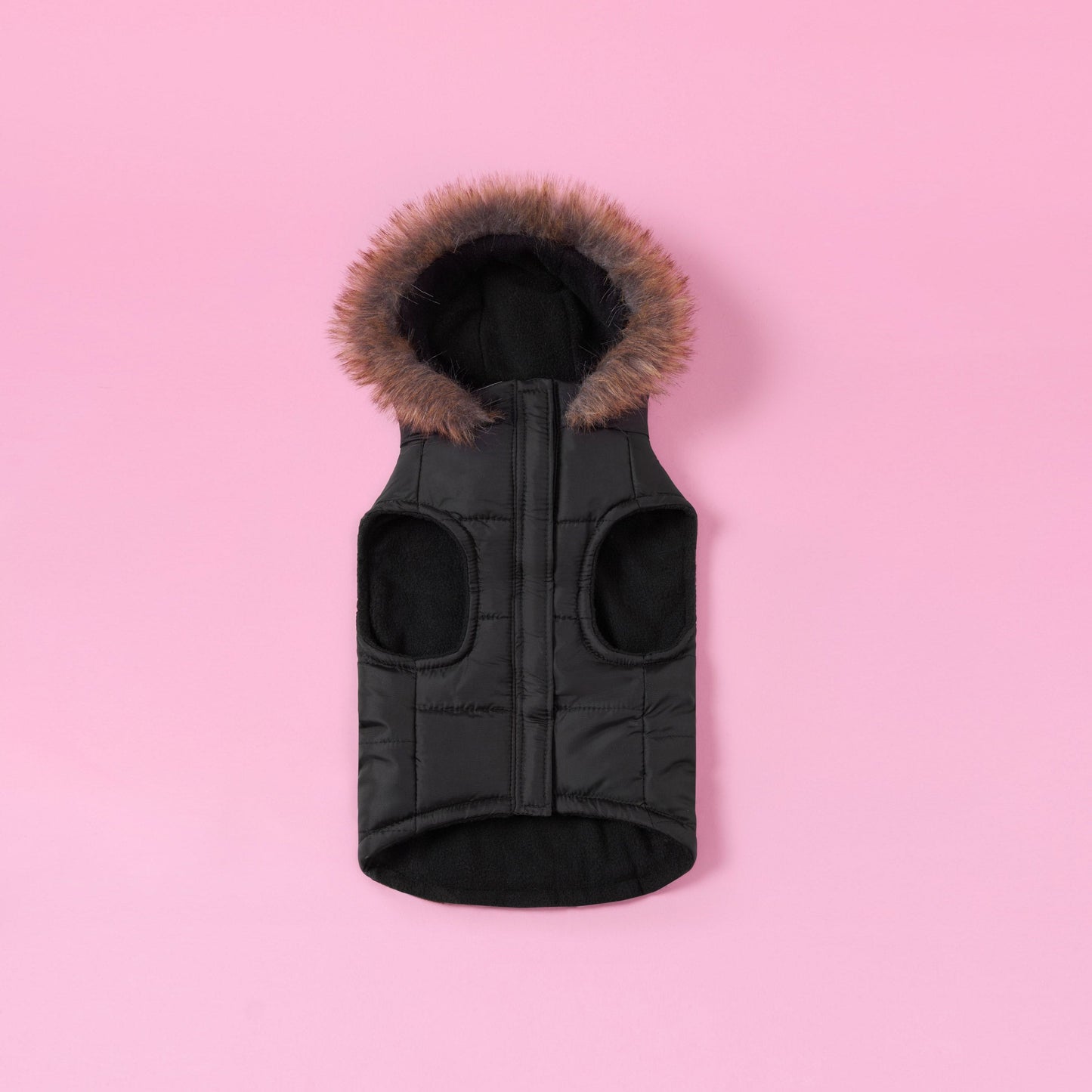 Pet Faux Fur Hooded Jacket - Black - Juicy Couture