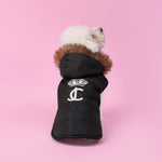 Pet Faux Fur Hooded Jacket - Black - Juicy Couture