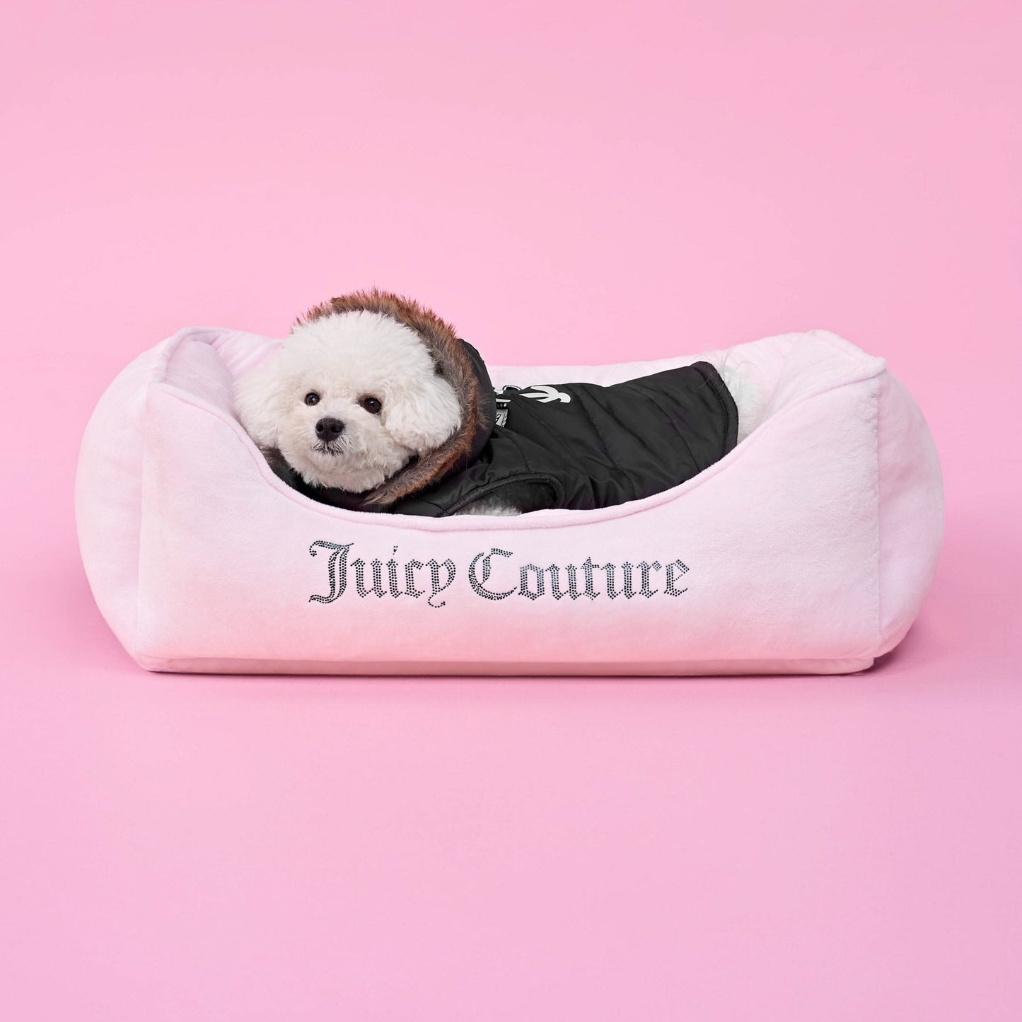 Pet Faux Fur Hooded Jacket - Black - Juicy Couture