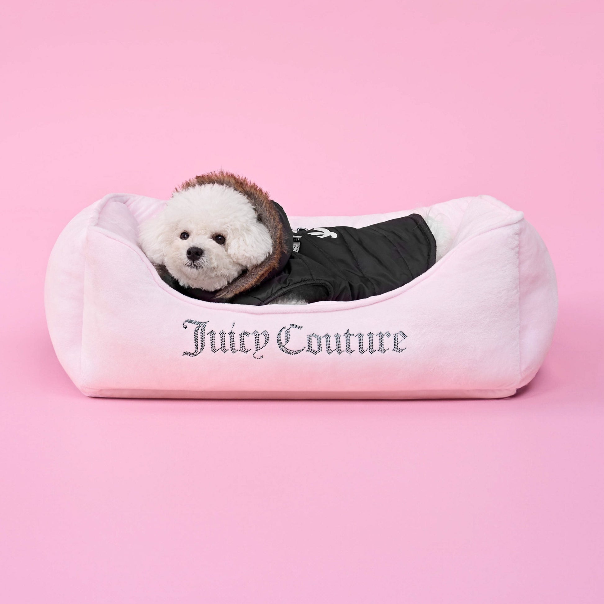 Pet Faux Fur Hooded Jacket - Black - Juicy Couture