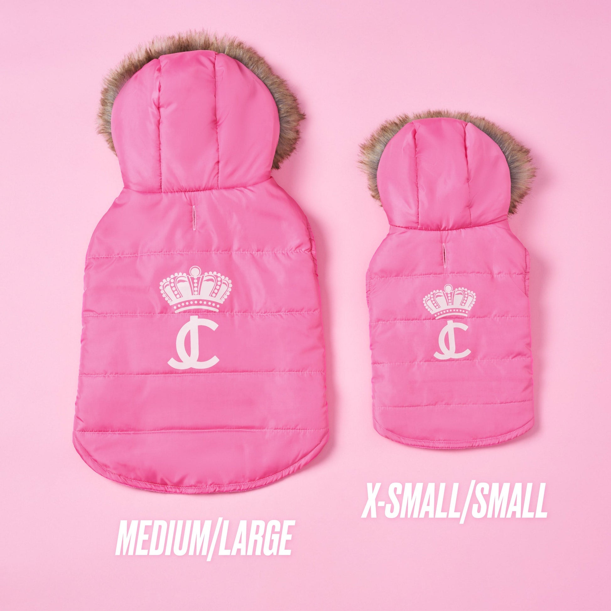 Pet Faux Fur Hooded Jacket - Hot Pink - Juicy Couture