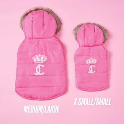 Pet Faux Fur Hooded Jacket - Hot Pink - Juicy Couture