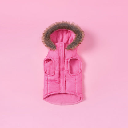 Pet Faux Fur Hooded Jacket - Hot Pink - Juicy Couture