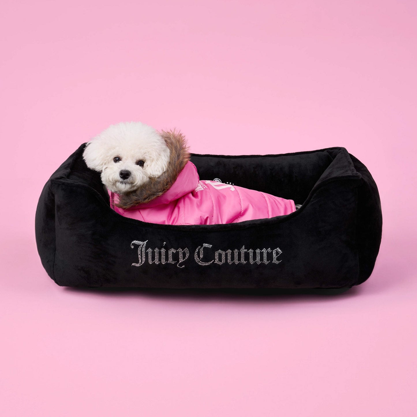 Pet Faux Fur Hooded Jacket - Hot Pink - Juicy Couture