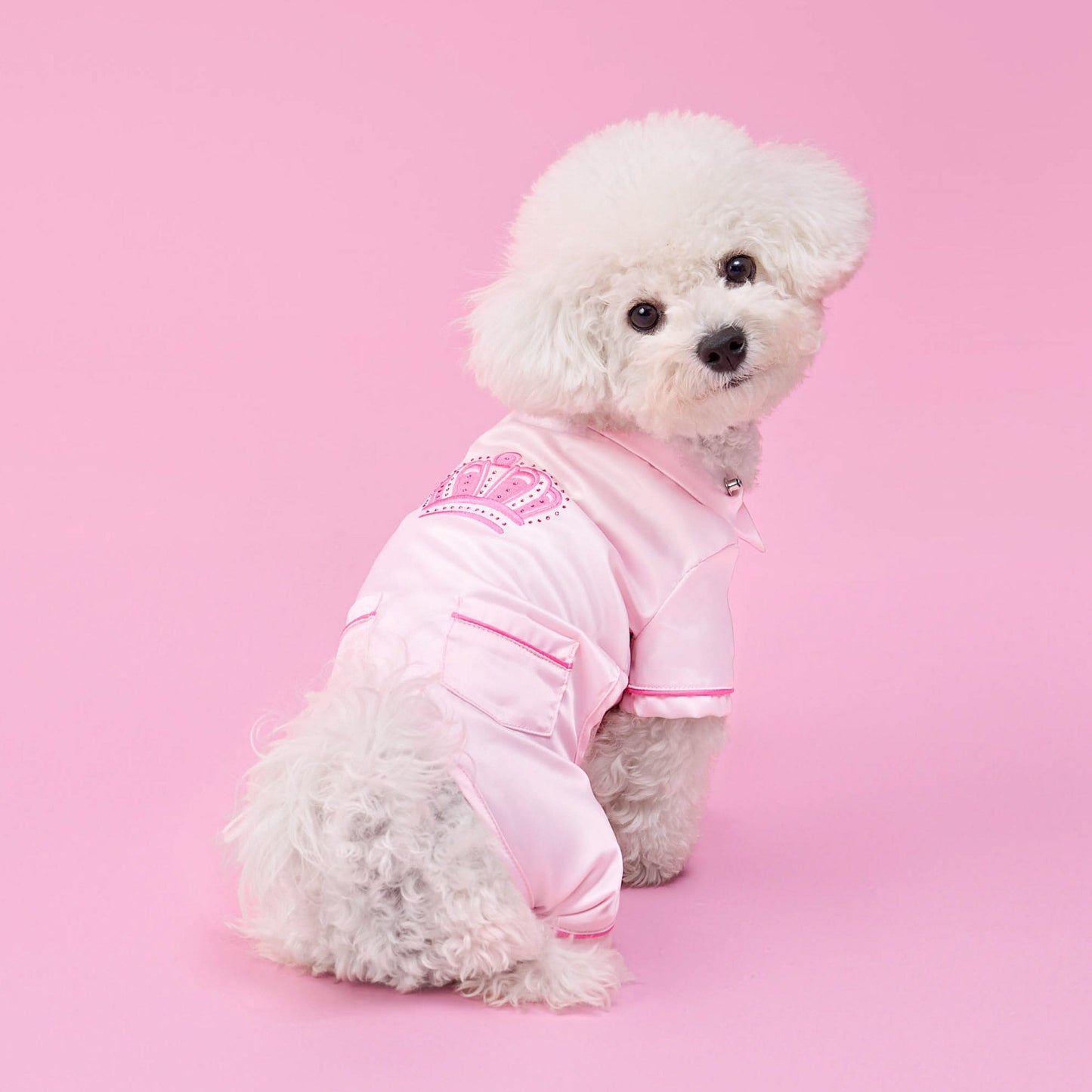 Juicy Couture Pet Silky Satin Pajamas - Pink - Juicy Couture