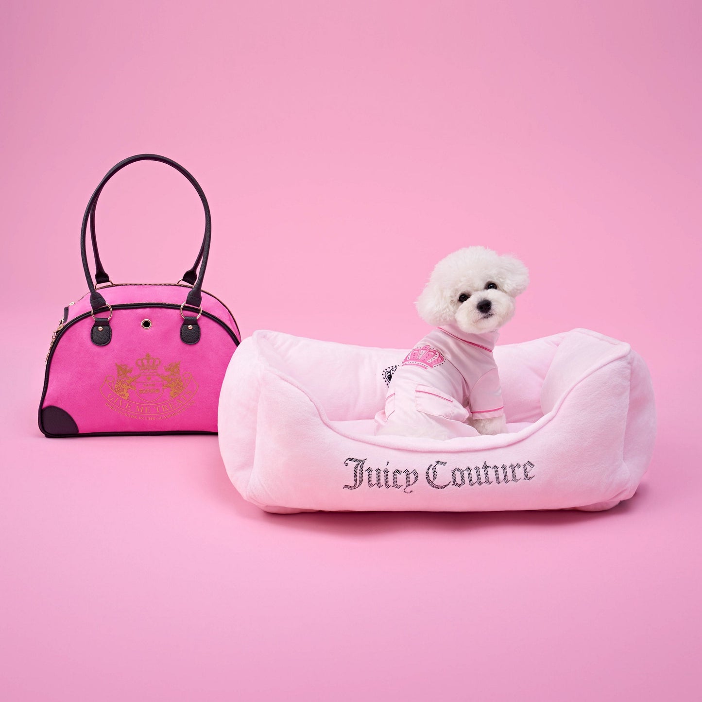 Juicy Couture Pet Silky Satin Pajamas - Black - Juicy Couture